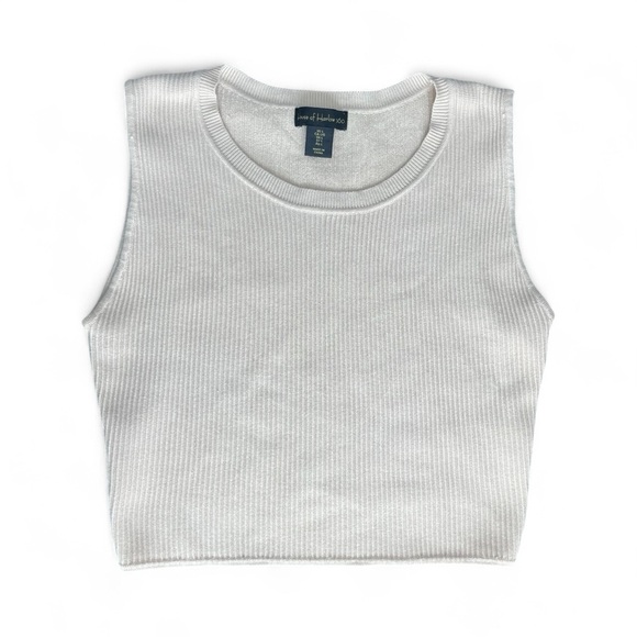 House of Harlow 1960 Tops - House of Harlow 1960 Cream Ribbed Cropped Tank - Size L